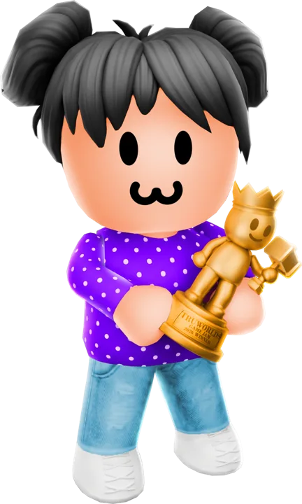 A player holding the Gold Trophy