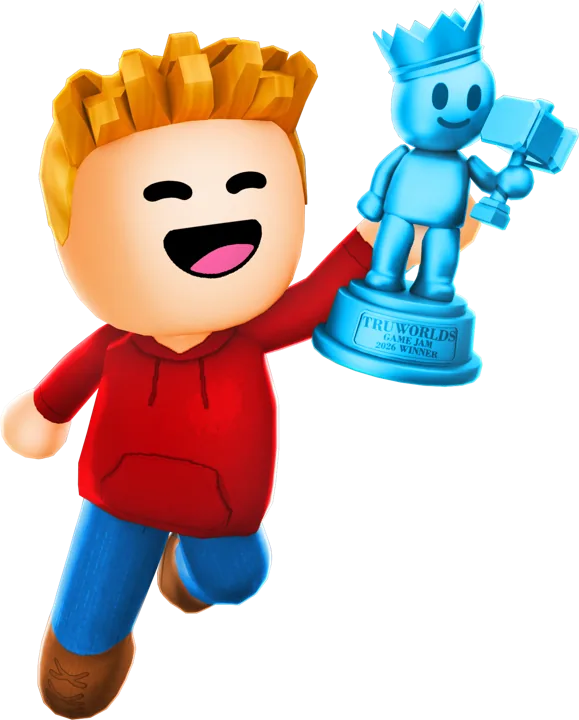 A player holding the Platinum Trophy